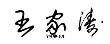 朱錫榮王家濤草書個性簽名怎么寫