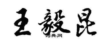 胡問遂王毅昆行書個性簽名怎么寫