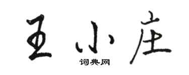 駱恆光王小莊行書個性簽名怎么寫