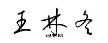 梁錦英王林冬草書個性簽名怎么寫