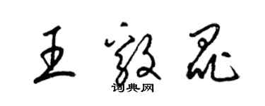 梁錦英王毅昆草書個性簽名怎么寫