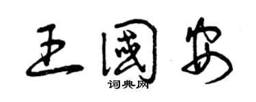 曾慶福王國安草書個性簽名怎么寫