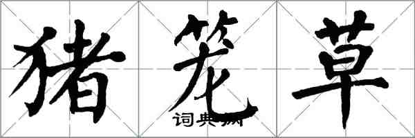 翁闓運豬籠草楷書怎么寫