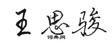 駱恆光王思駿行書個性簽名怎么寫