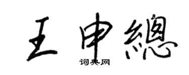 王正良王申總行書個性簽名怎么寫