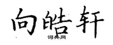 丁謙向皓軒楷書個性簽名怎么寫