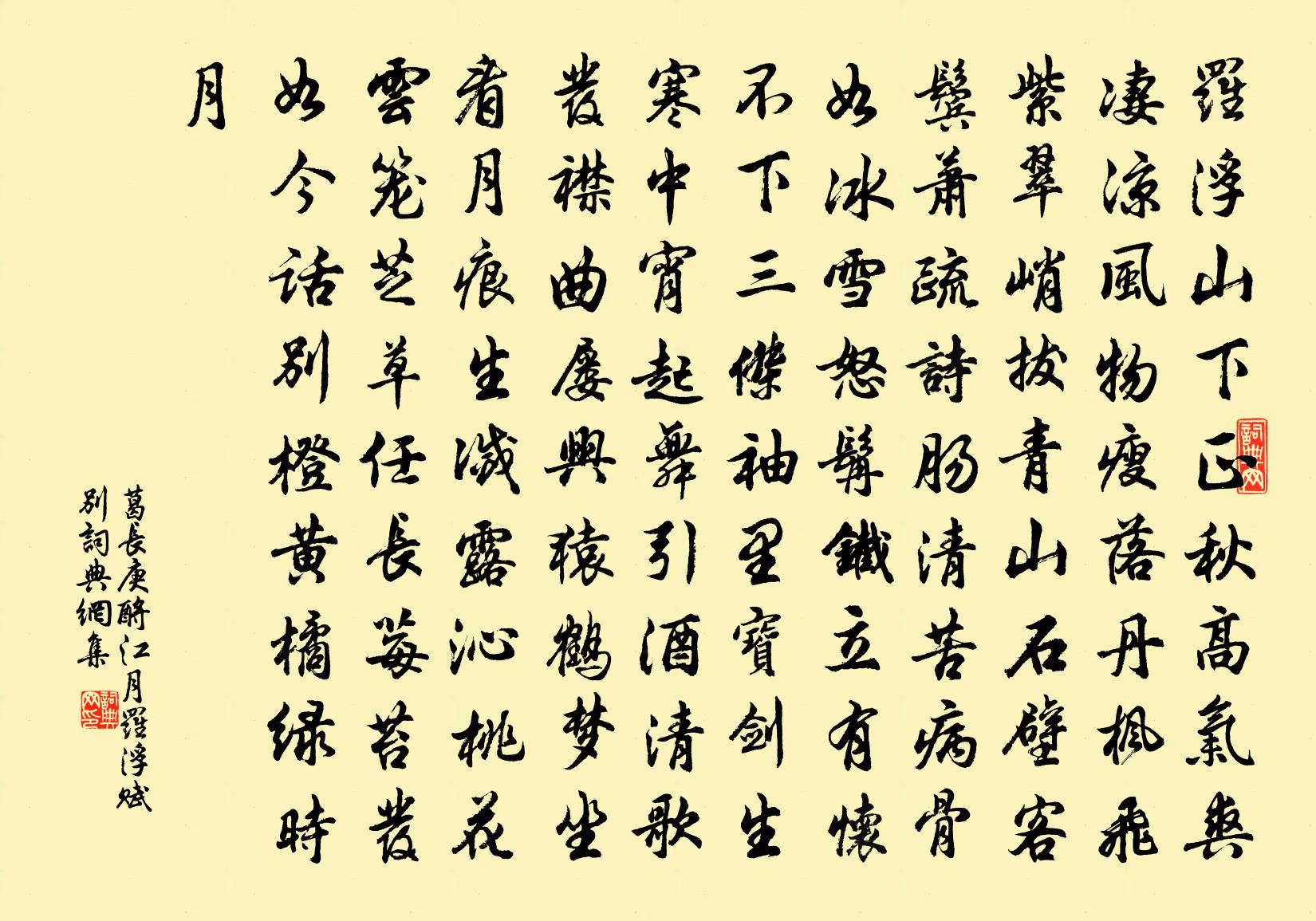 葛長庚酹江月(羅浮賦別)書法作品欣賞