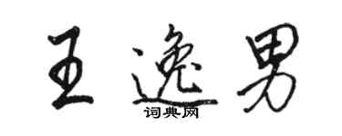 駱恆光王逸男行書個性簽名怎么寫