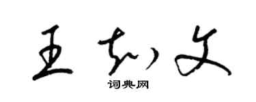 梁錦英王知文草書個性簽名怎么寫