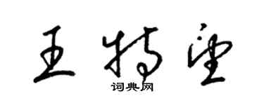 梁錦英王特望草書個性簽名怎么寫