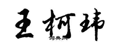 胡問遂王柯瑋行書個性簽名怎么寫