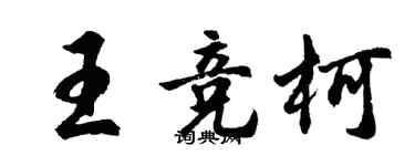 胡問遂王競柯行書個性簽名怎么寫