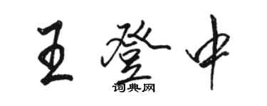 駱恆光王登中行書個性簽名怎么寫