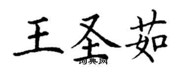 丁謙王聖茹楷書個性簽名怎么寫