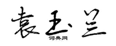 曾慶福袁玉蘭行書個性簽名怎么寫
