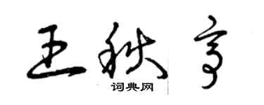 曾慶福王秋亭草書個性簽名怎么寫