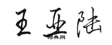 駱恆光王亞陸行書個性簽名怎么寫