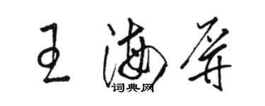 駱恆光王海屏草書個性簽名怎么寫