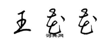 梁錦英王花花草書個性簽名怎么寫