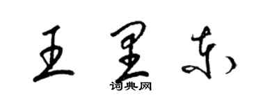 梁錦英王里東草書個性簽名怎么寫