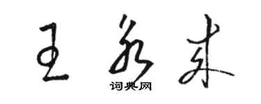 駱恆光王永來草書個性簽名怎么寫