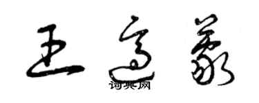 曾慶福王適蒙草書個性簽名怎么寫