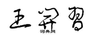 曾慶福王開習草書個性簽名怎么寫