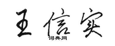 駱恆光王信實行書個性簽名怎么寫