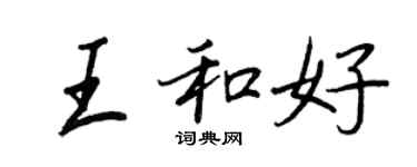 王正良王和好行書個性簽名怎么寫