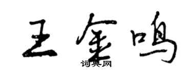 曾慶福王金鳴行書個性簽名怎么寫