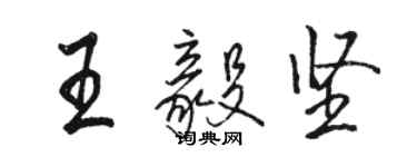 駱恆光王毅堅行書個性簽名怎么寫