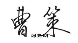 駱恆光曹策行書個性簽名怎么寫