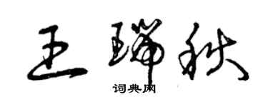 曾慶福王瑞秋草書個性簽名怎么寫