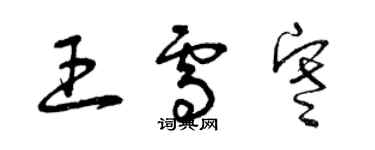 曾慶福王雪寒草書個性簽名怎么寫