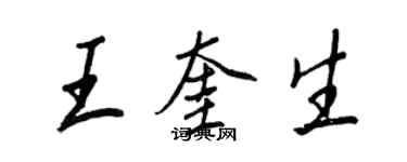 王正良王奎生行書個性簽名怎么寫