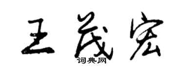 曾慶福王茂宏行書個性簽名怎么寫
