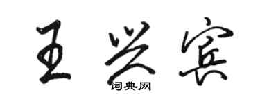 駱恆光王興賓行書個性簽名怎么寫