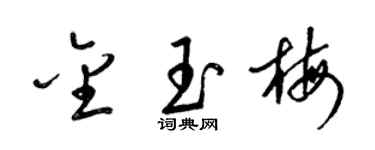 梁錦英金玉梅草書個性簽名怎么寫