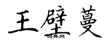 丁謙王壁蔓楷書個性簽名怎么寫