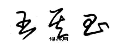 朱錫榮王其昌草書個性簽名怎么寫