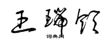 曾慶福王瑞領草書個性簽名怎么寫