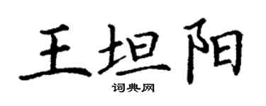 丁謙王坦陽楷書個性簽名怎么寫