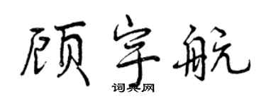 曾慶福顧宇航行書個性簽名怎么寫