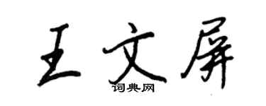 王正良王文屏行書個性簽名怎么寫