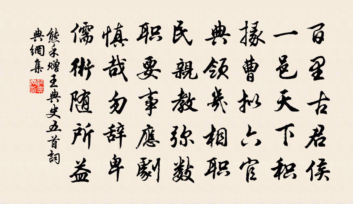 熊禾贈王典史五首書法作品欣賞