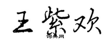 曾慶福王紫歡行書個性簽名怎么寫