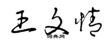 曾慶福王文情草書個性簽名怎么寫