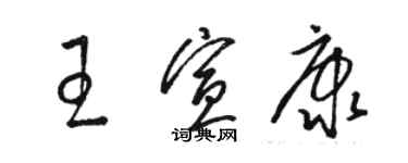 駱恆光王宣康草書個性簽名怎么寫