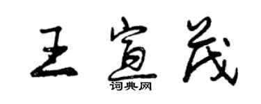 曾慶福王宣茂行書個性簽名怎么寫