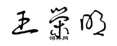 曾慶福王榮明草書個性簽名怎么寫